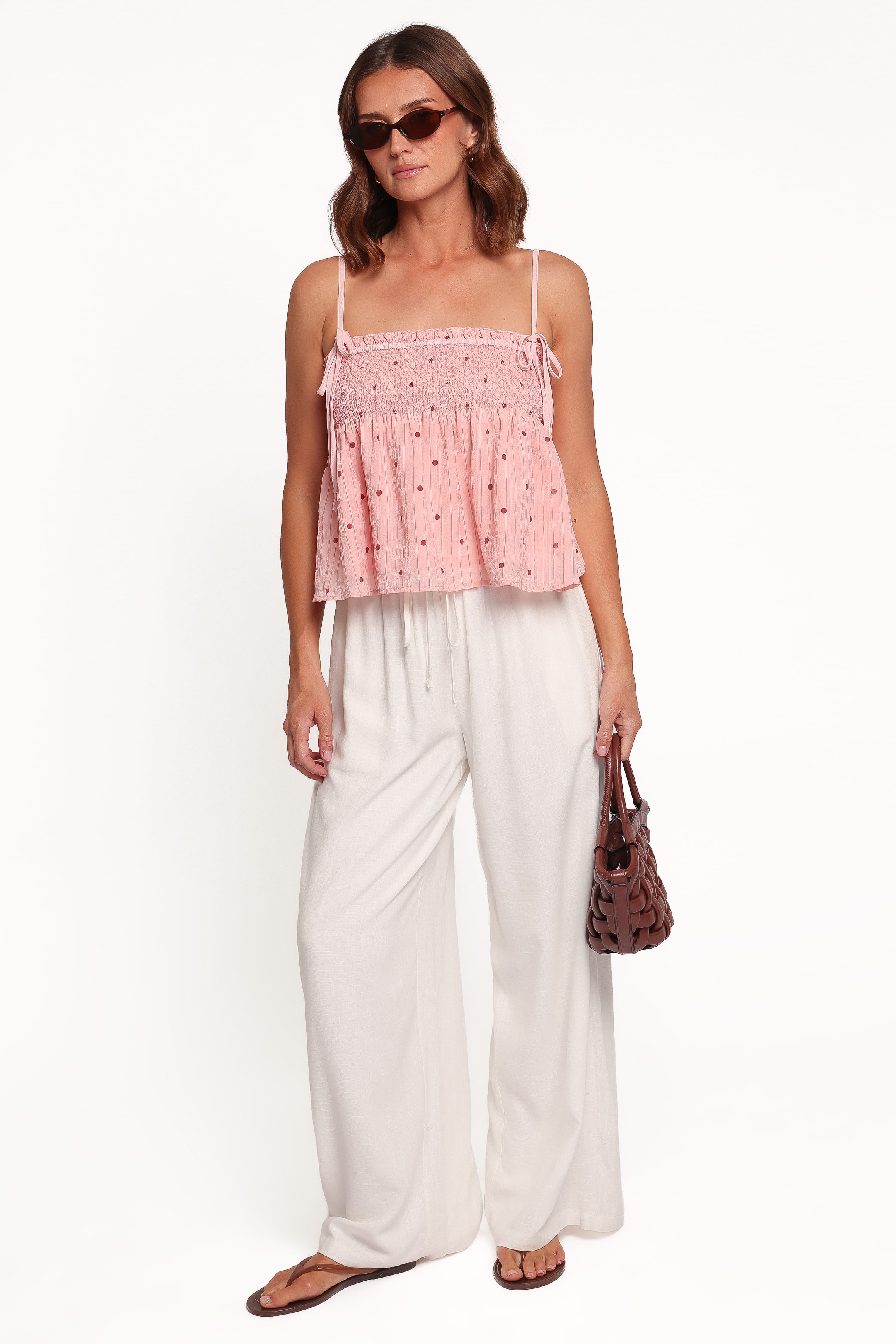 TOPS Mireille Baby Doll Top - Pink Dot