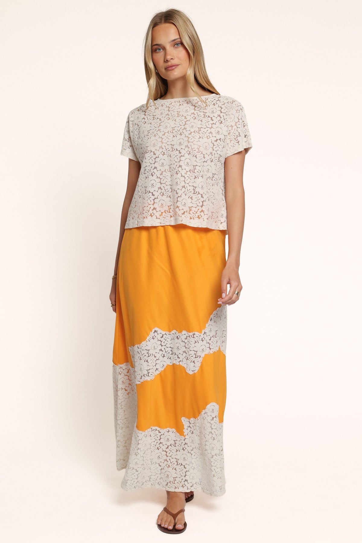 TOPS Misty Shell Top - Cream Lace