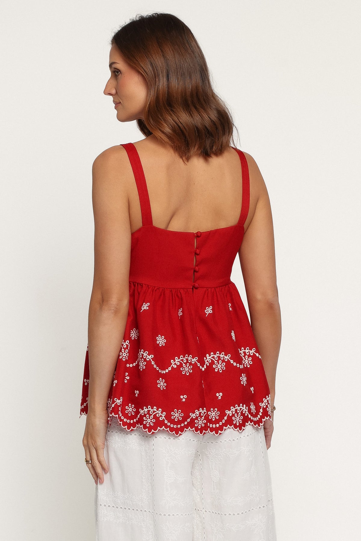 TOPS Mylena Peplum Top - Red