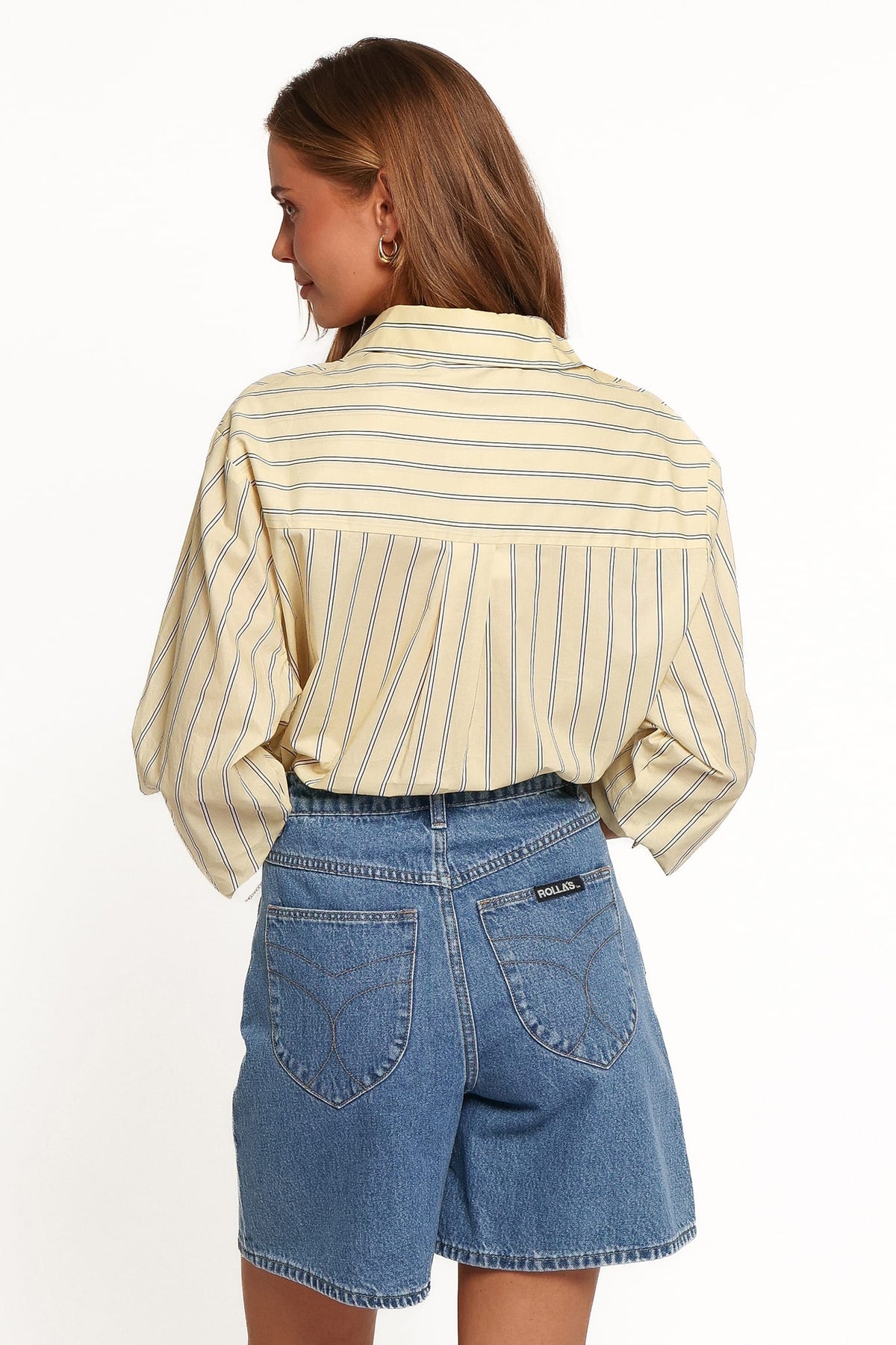 TOPS Palmer Button Down Shirt - Butter Yellow Stripe