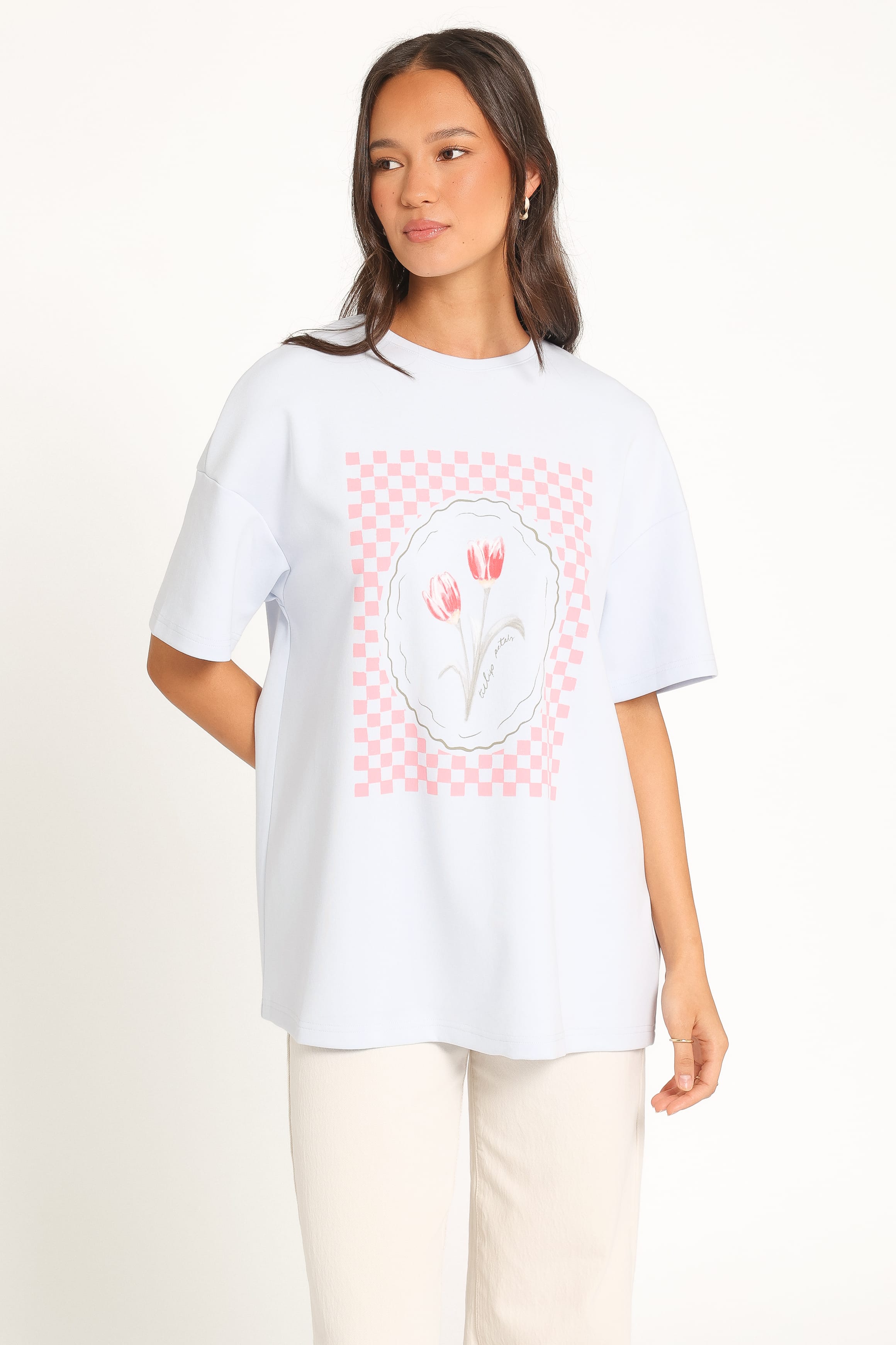 TOPS Patterson Graphic Tee - Baby Blue