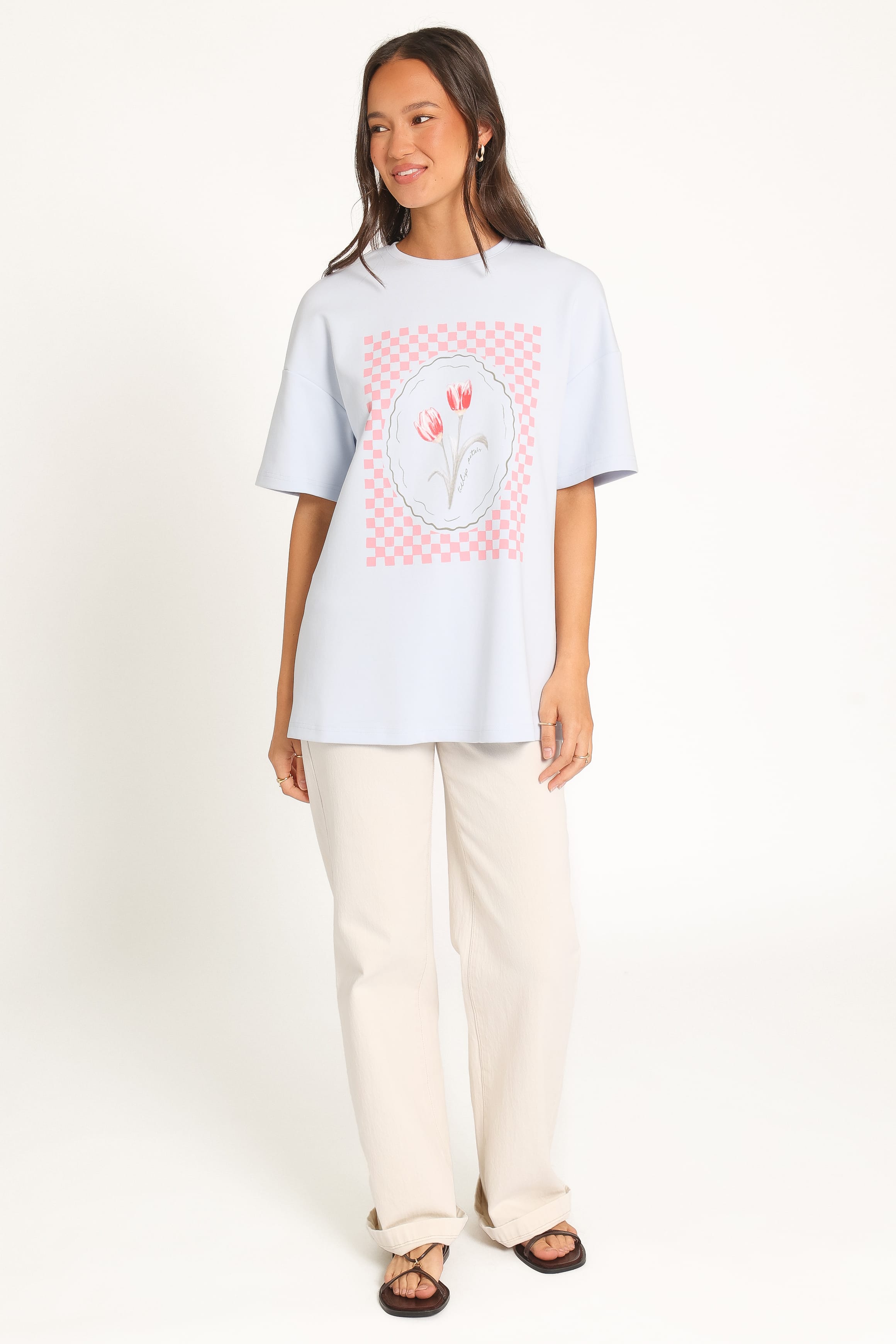 TOPS Patterson Graphic Tee - Baby Blue