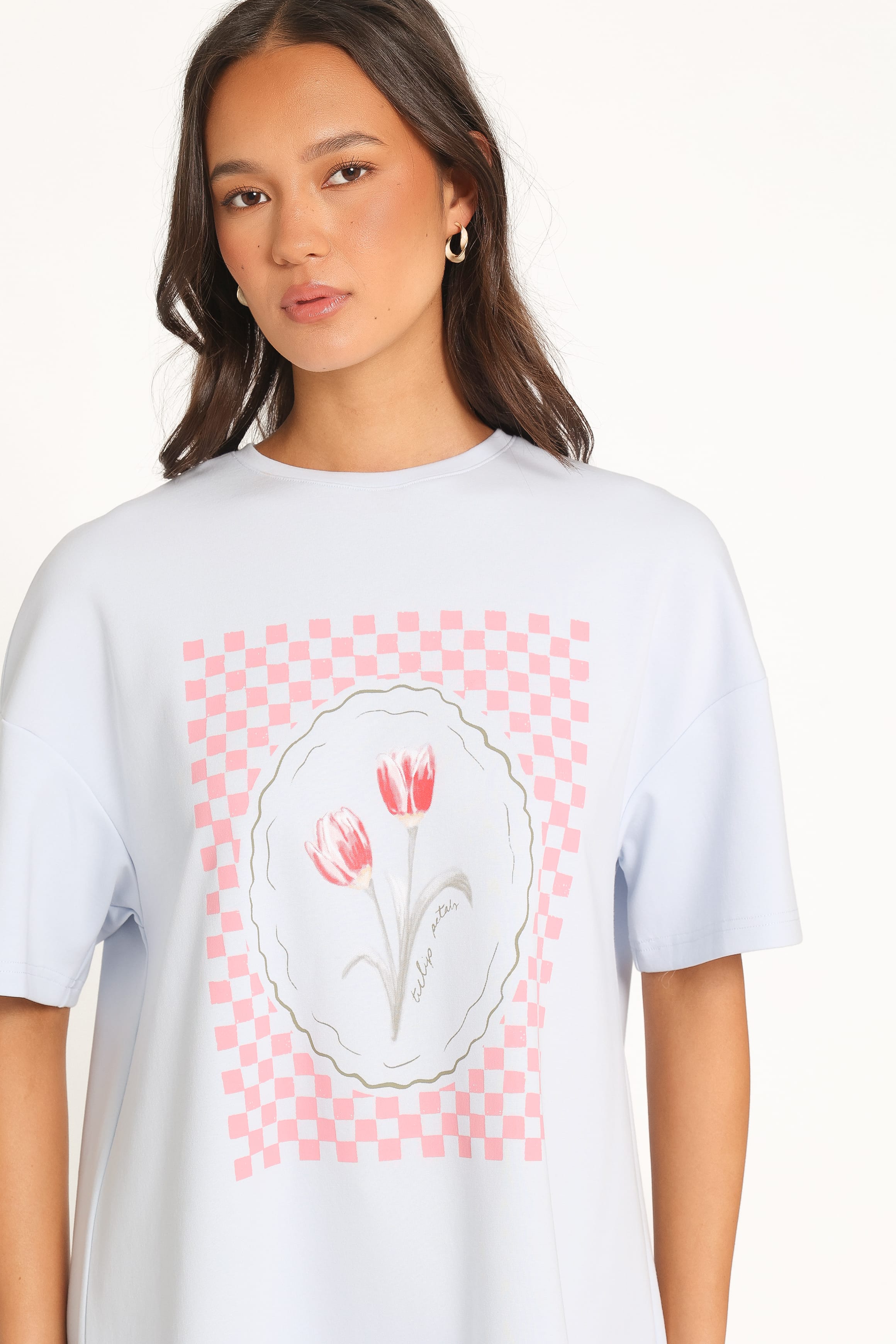 TOPS Patterson Graphic Tee - Baby Blue