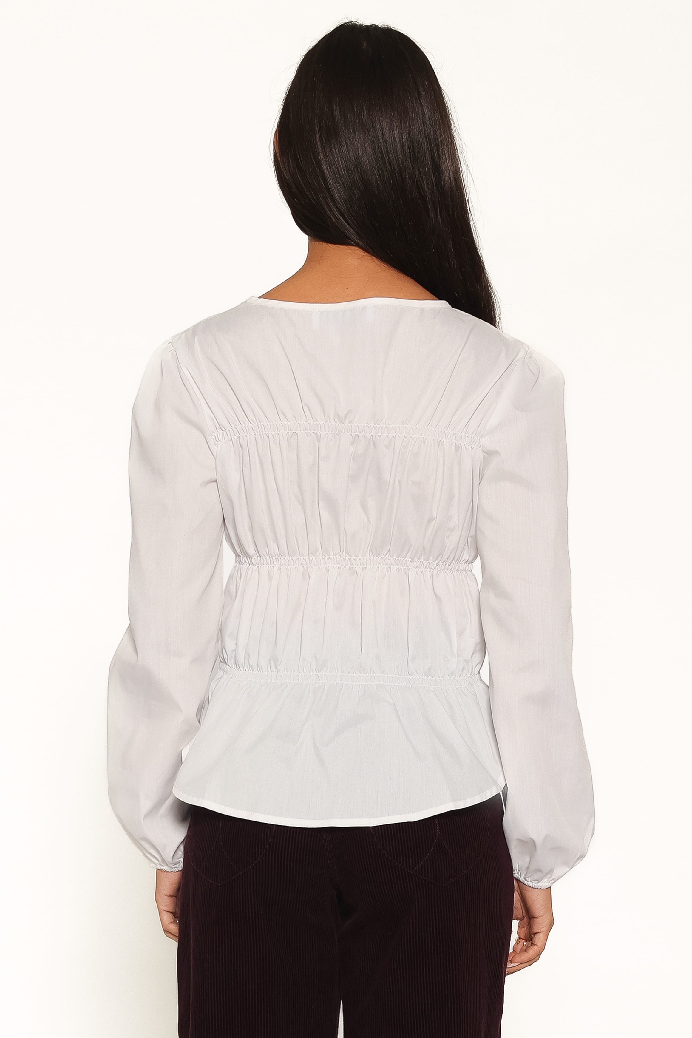 TOPS Patty Gathered Top - White