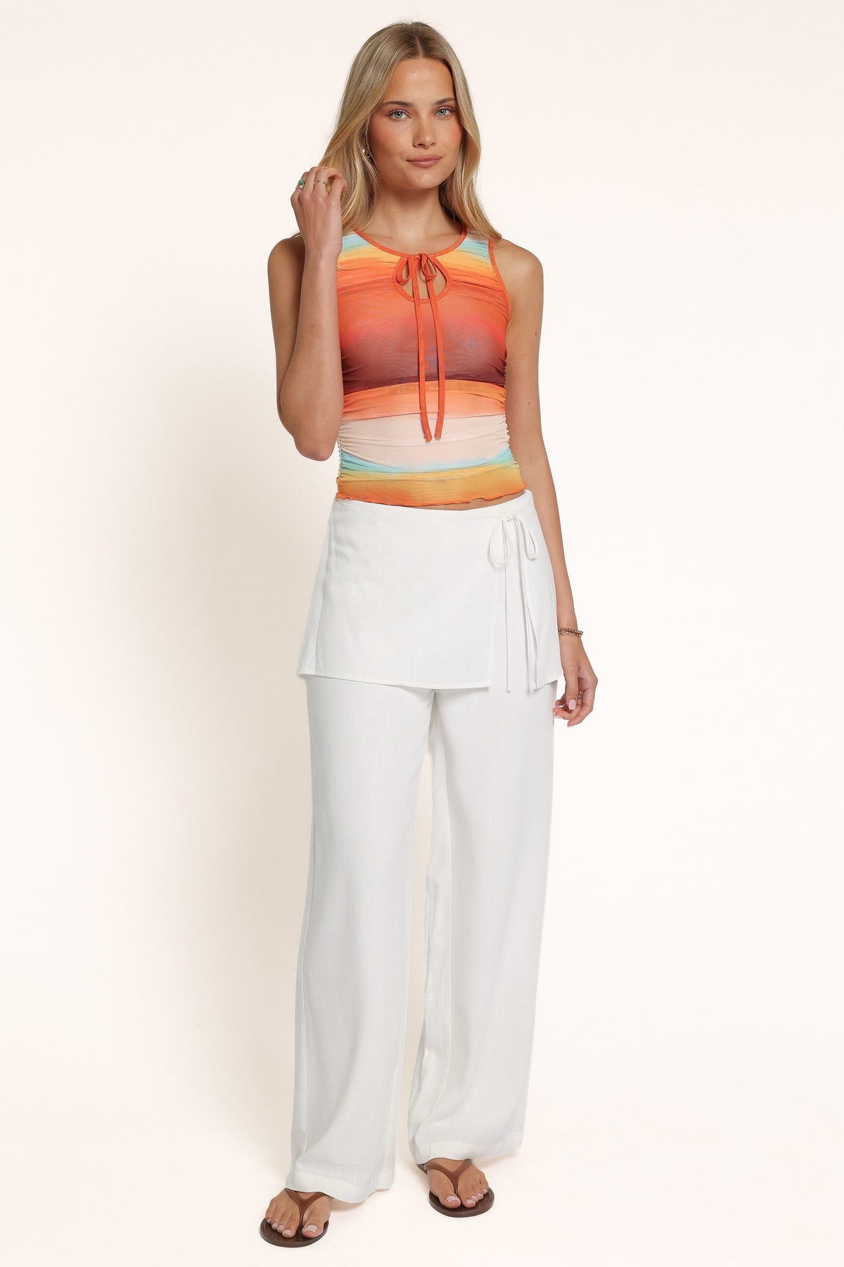 TOPS Riva Keyhole Top - Orange Sunset