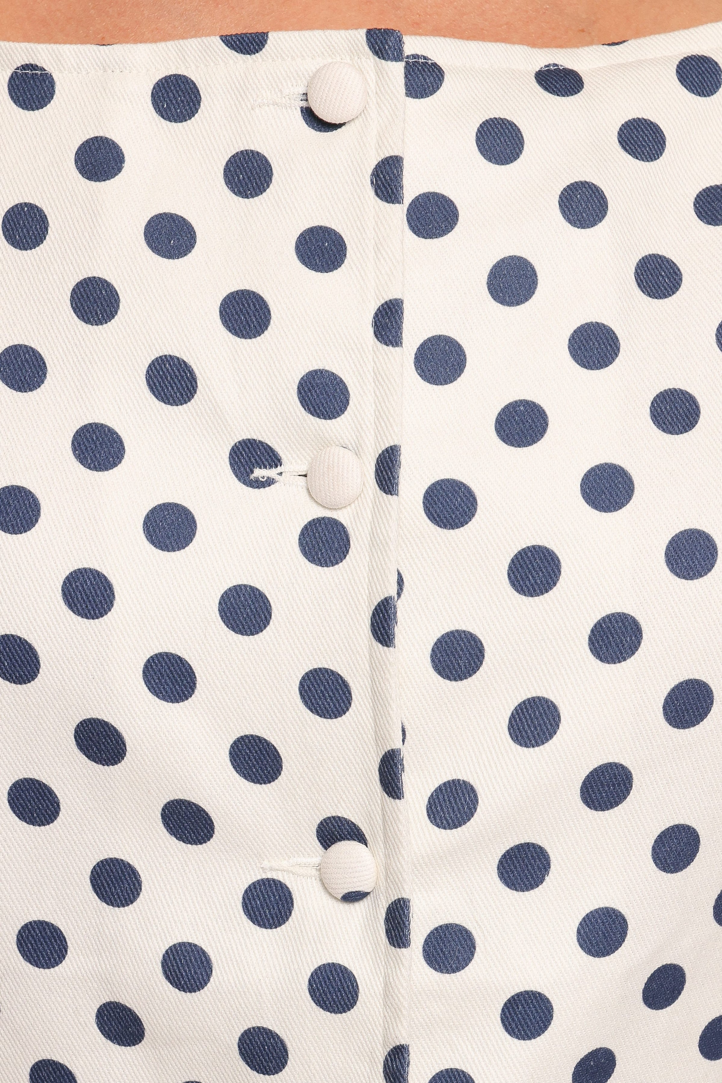 TOPS Robbie Vest Top - Cream/Blue Dot