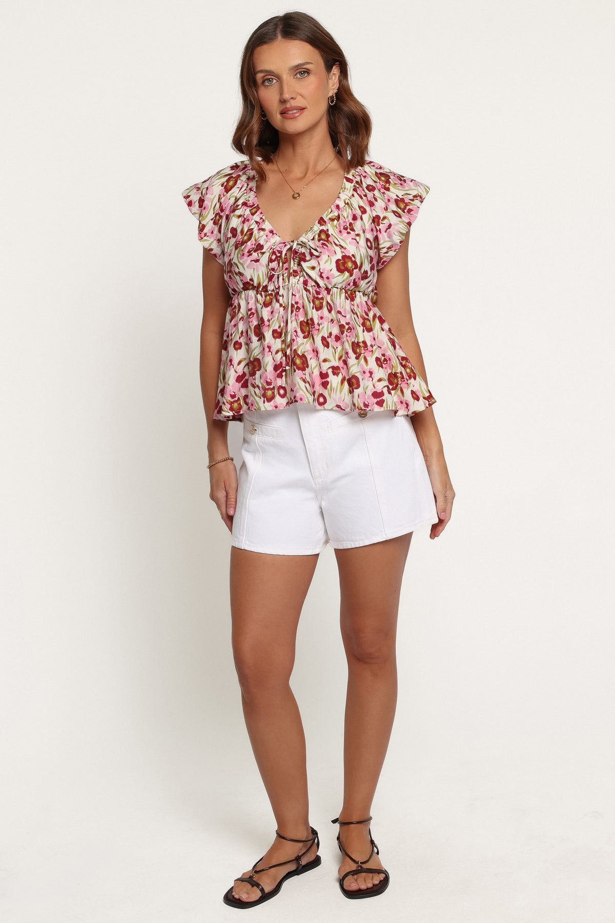 TOPS Rois Top - Pink Green Floral
