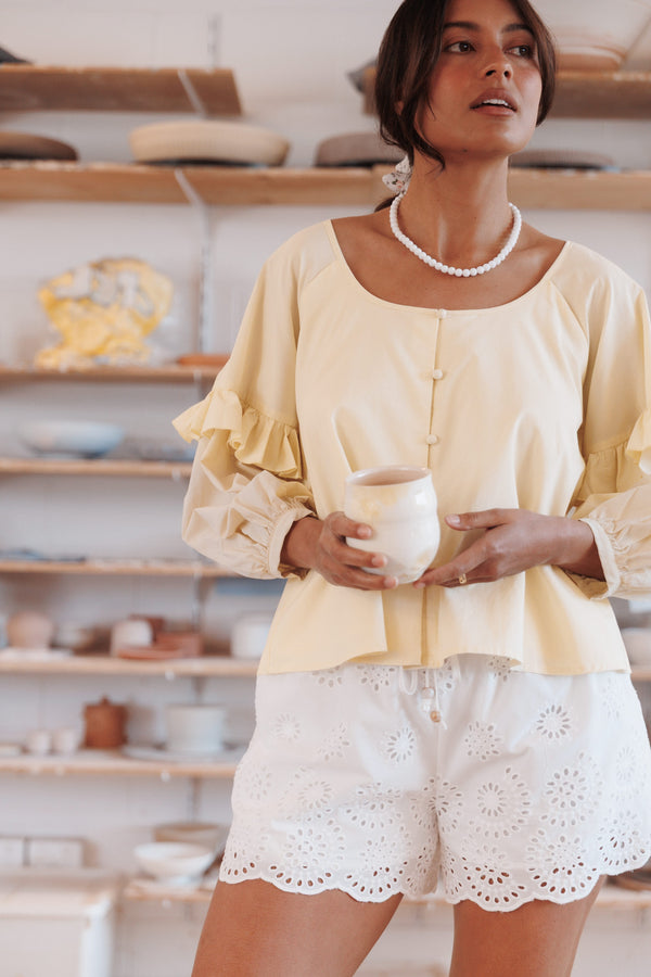 TOPS Sabine Top - Butter Yellow