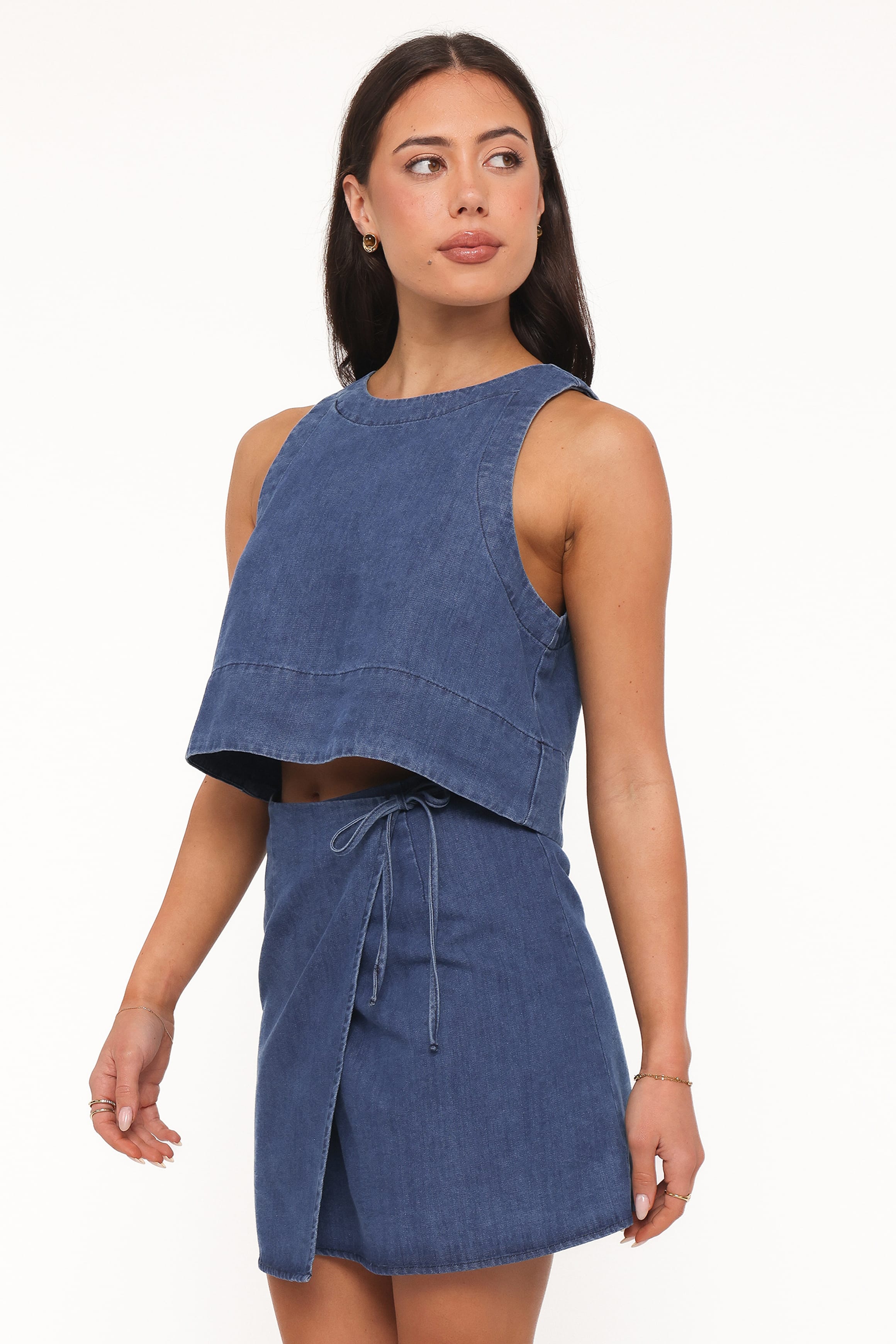 TOPS Siena Top - Medium Wash Denim