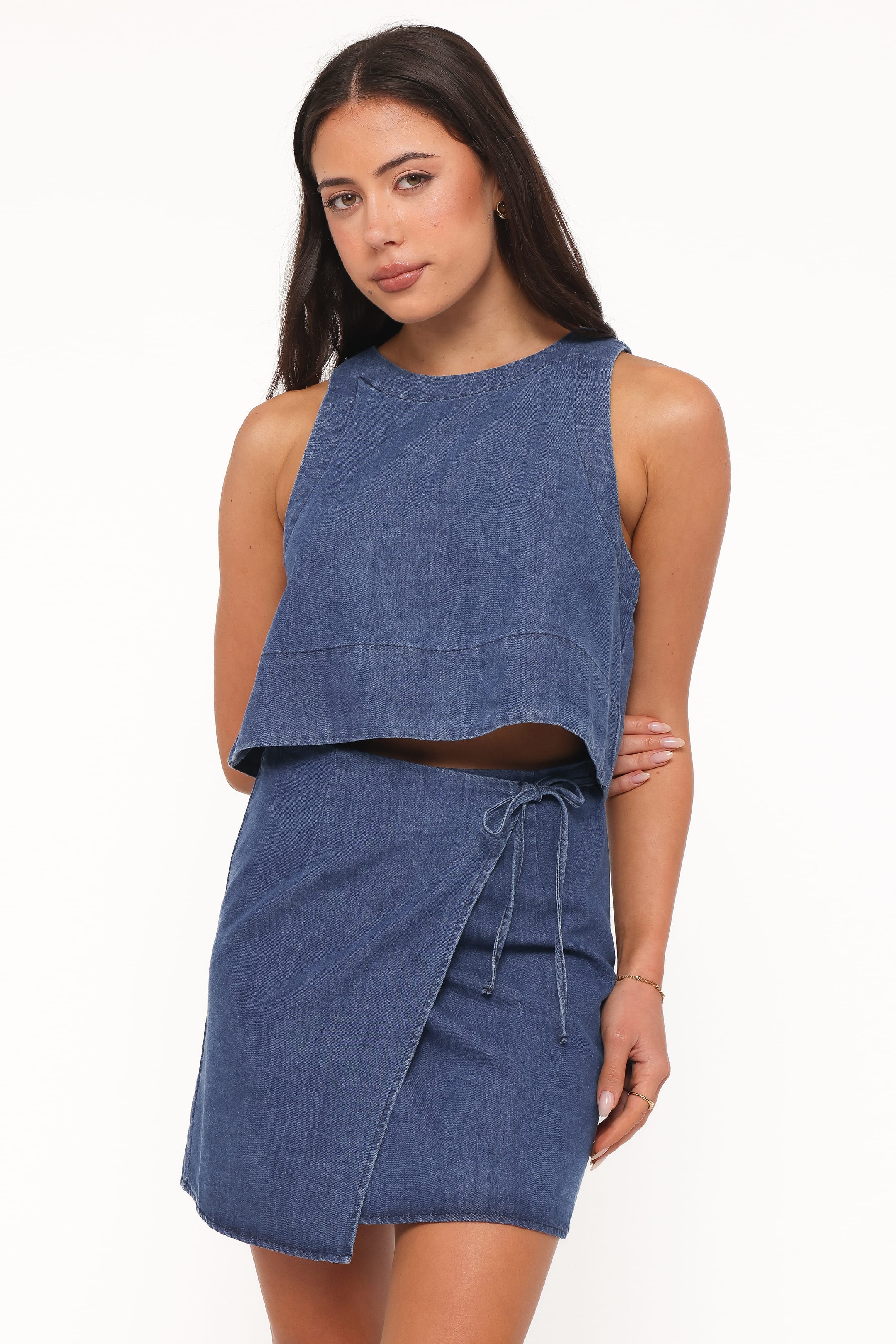 TOPS Siena Top - Medium Wash Denim