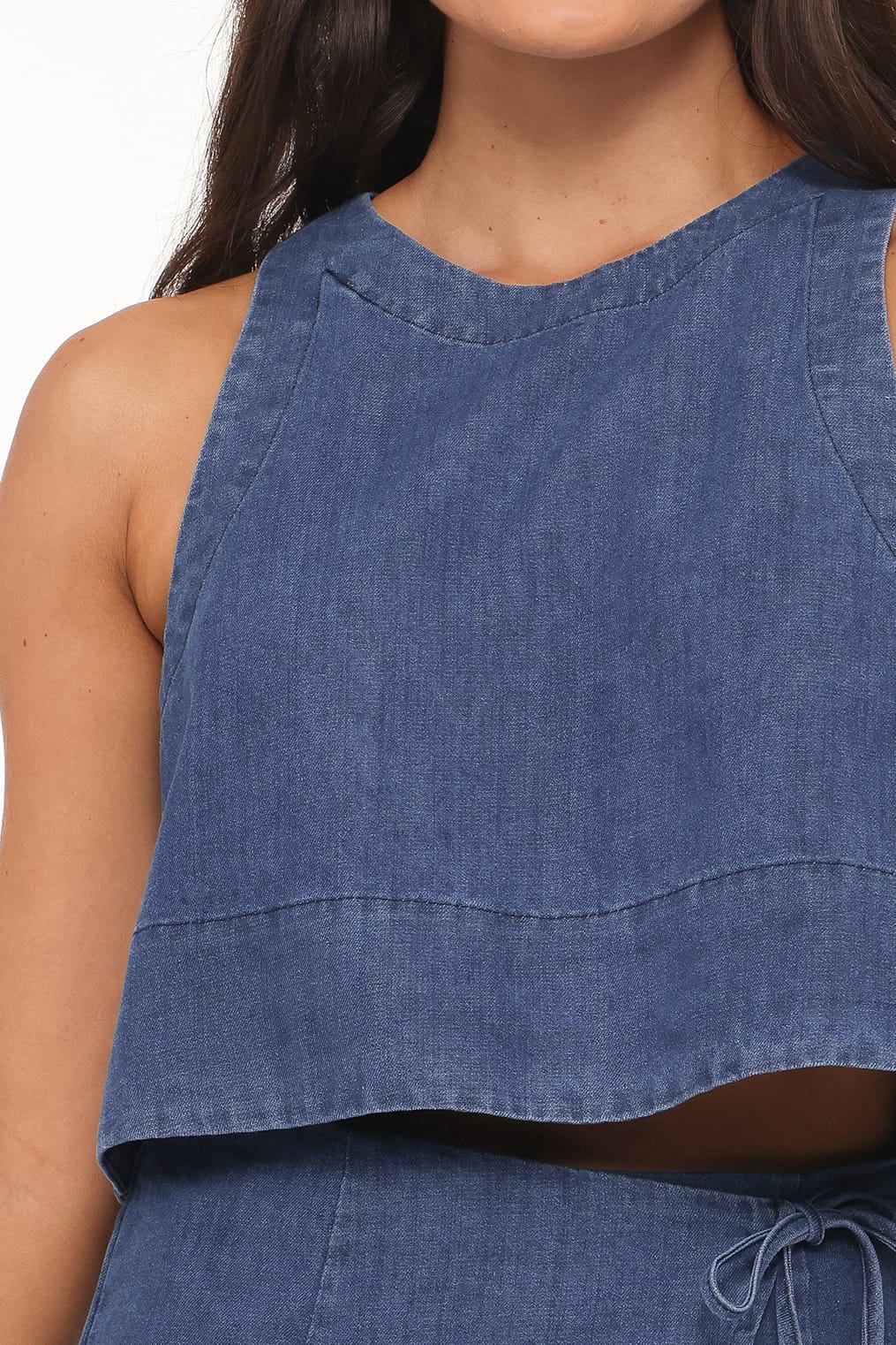 TOPS Siena Top - Medium Wash Denim