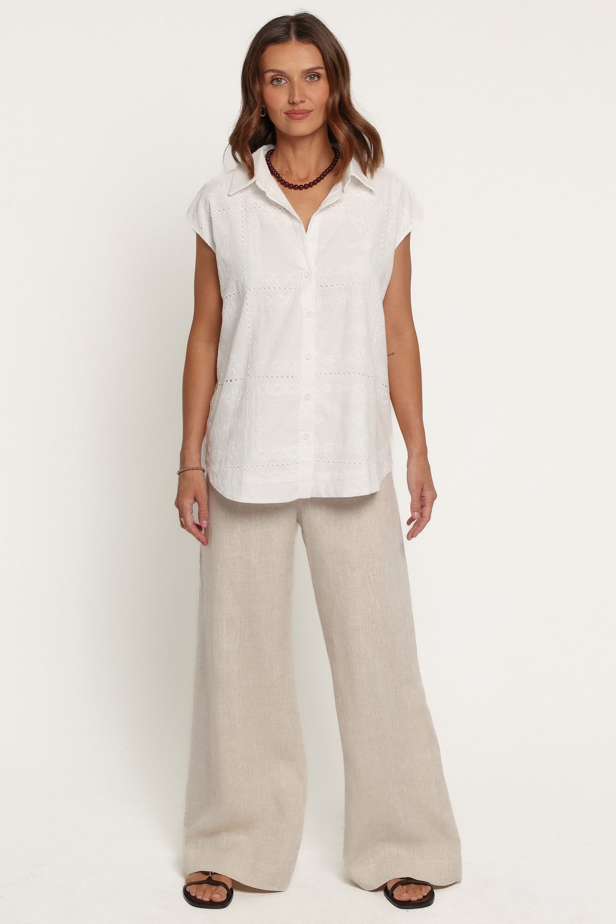 TOPS Stanlee Cap Sleeve Shirt - White