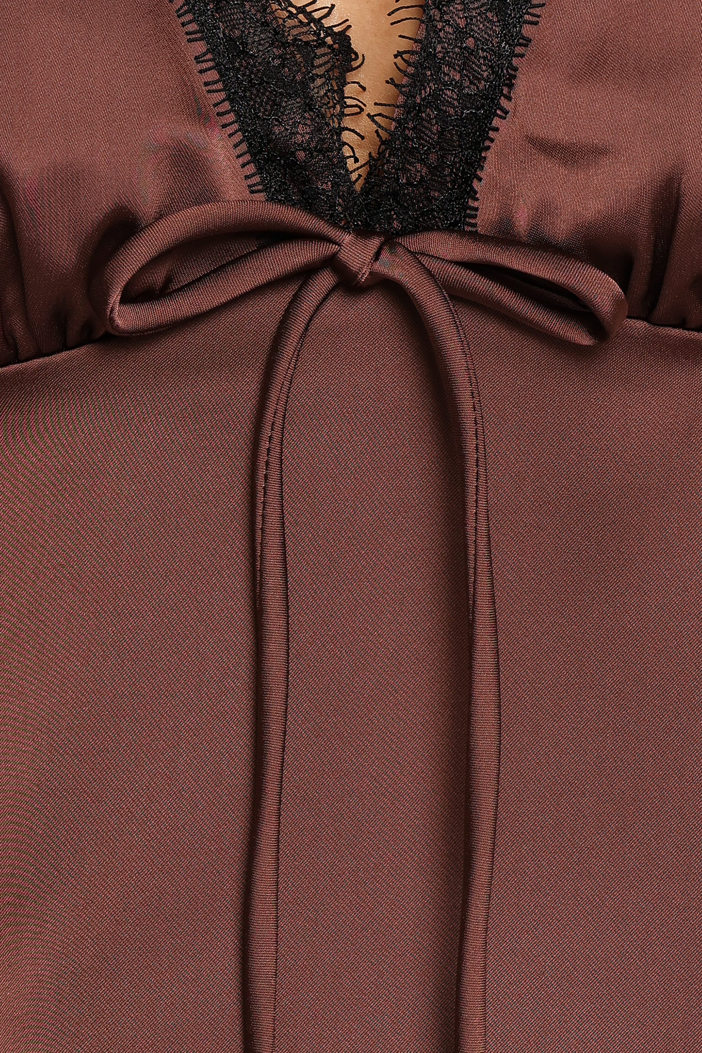 TOPS Theoni Lace Top - Brown