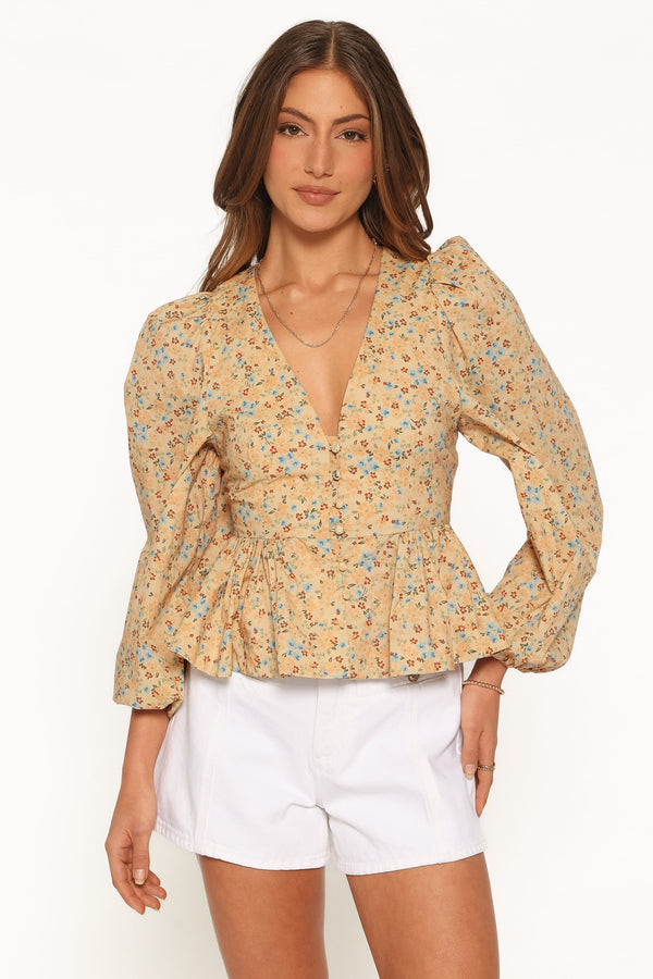 TOPS Veda Top - Yellow Ditsy