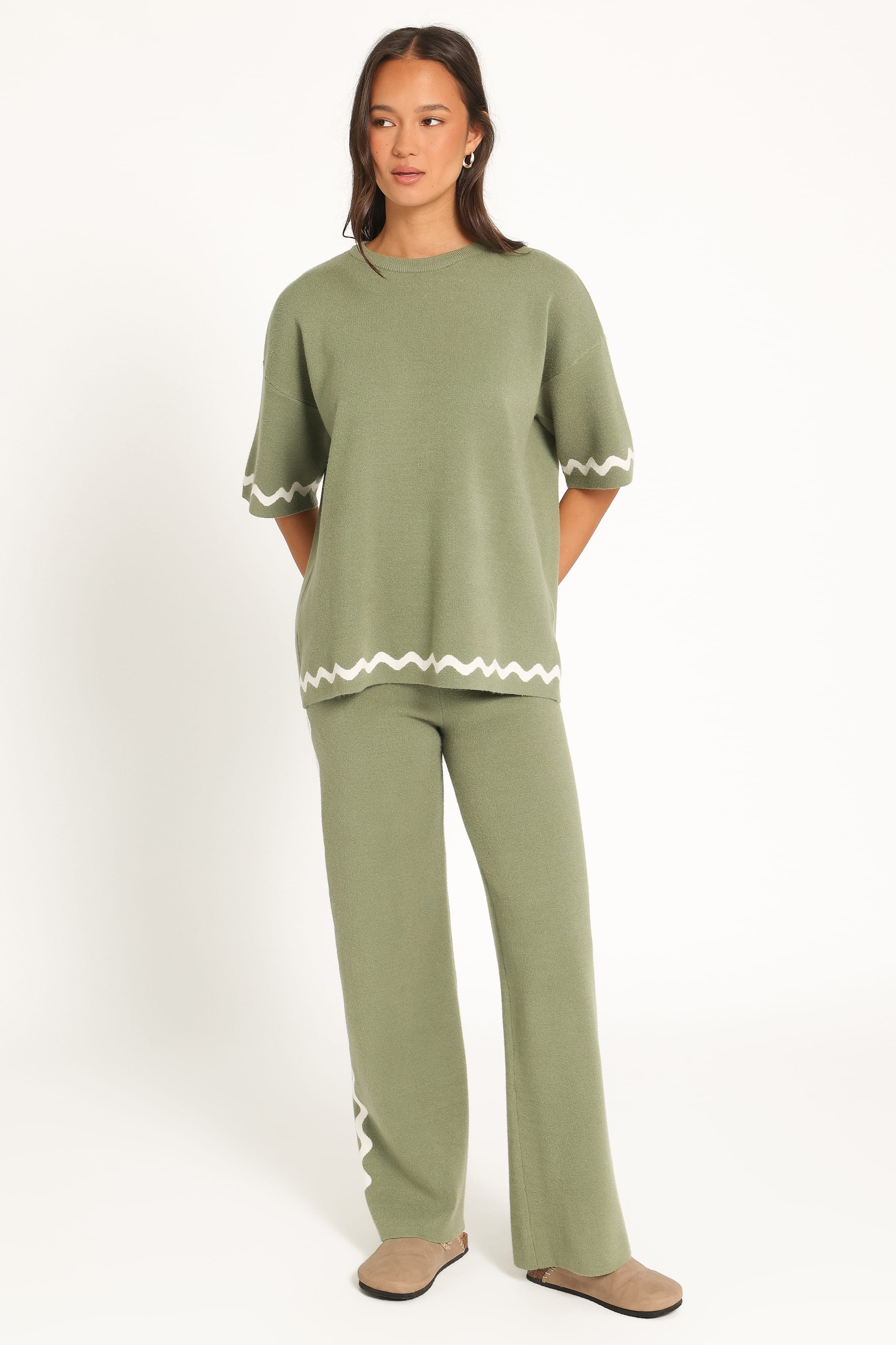 TOPS Vespa Knitted Tee - Moss Green