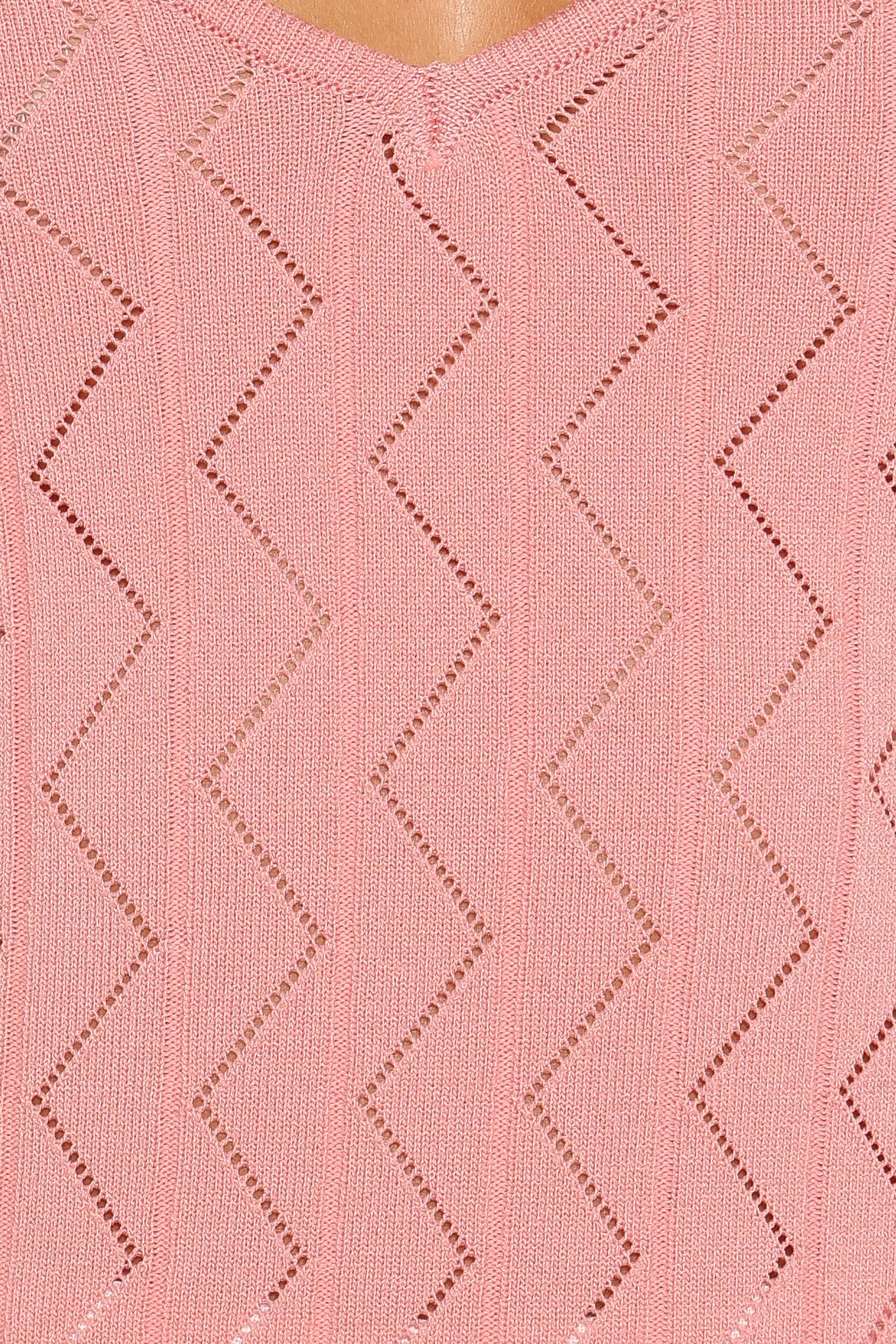 TOPS Vesta Pointelle Knit Tank - Pink