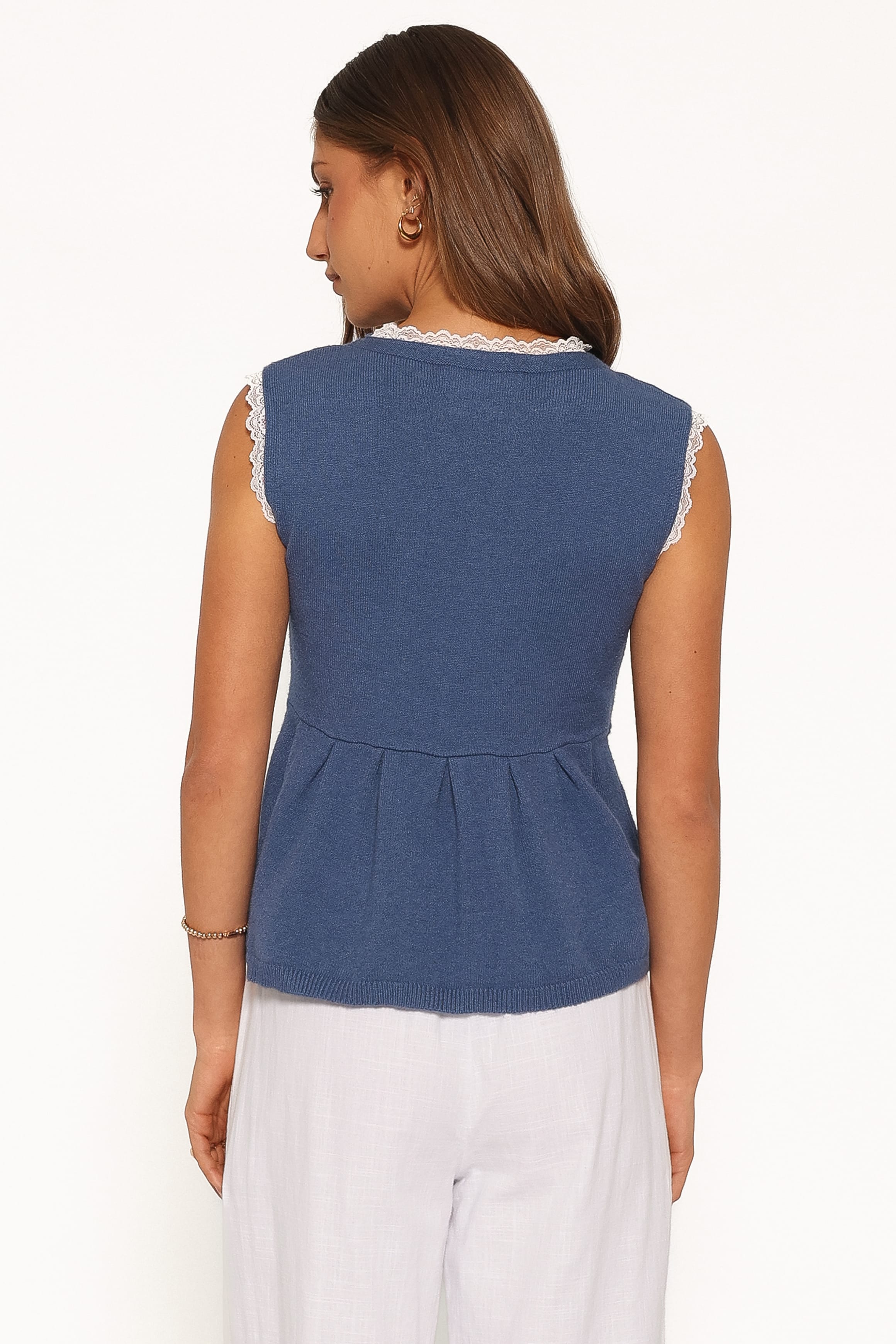 TOPS Zivia Knit Peplum Top - Blue
