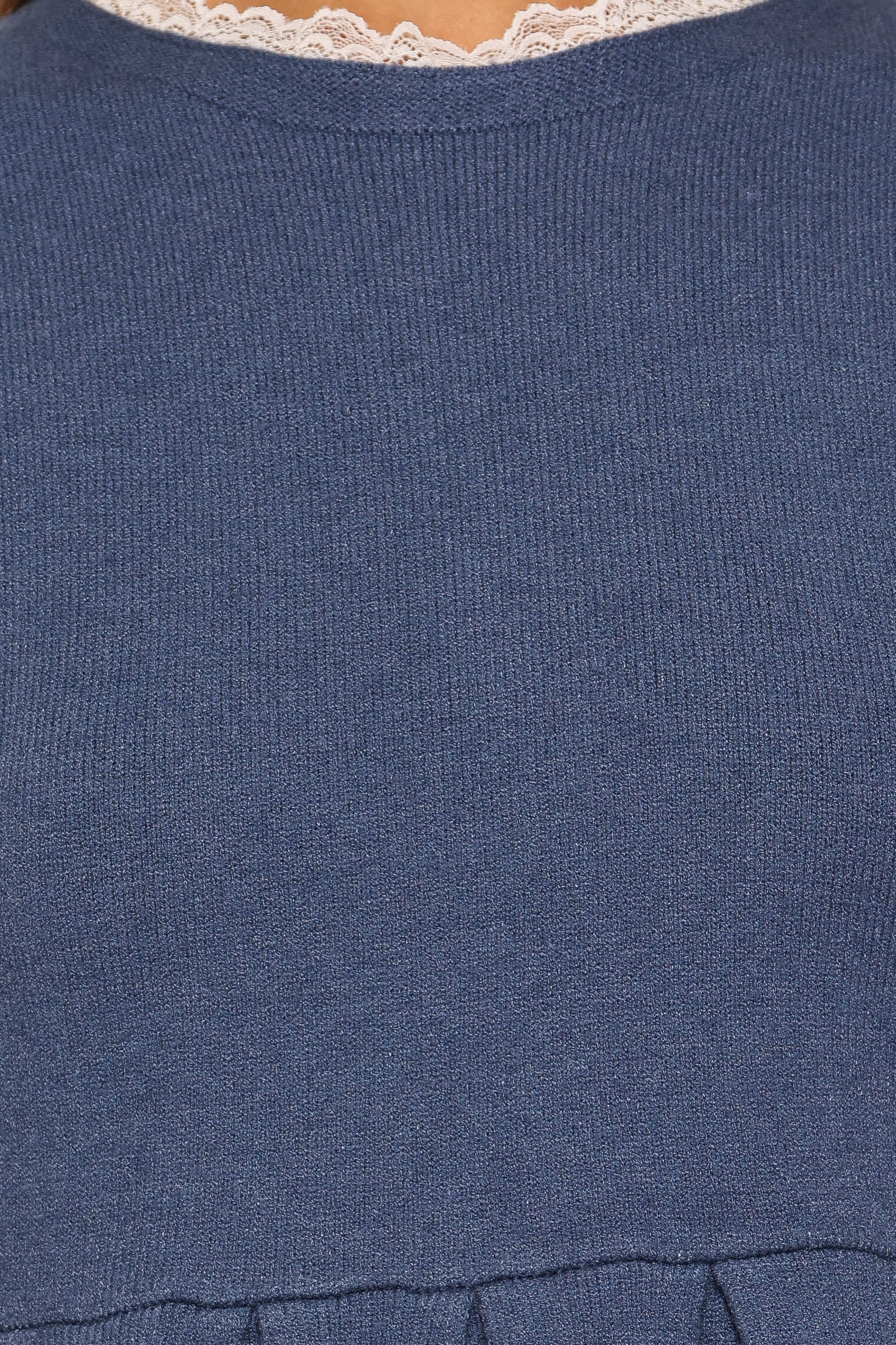 TOPS Zivia Knit Peplum Top - Blue