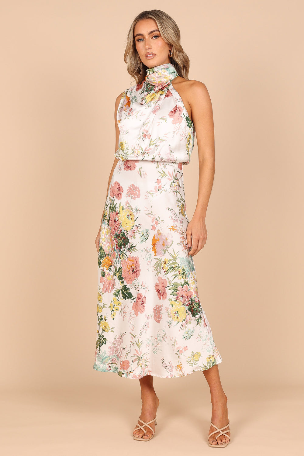 Anabelle Halter Neck Midi Dress White Floral Petal Pup anabelle-halter-neck-midi-dress-white-floral-petal-pup