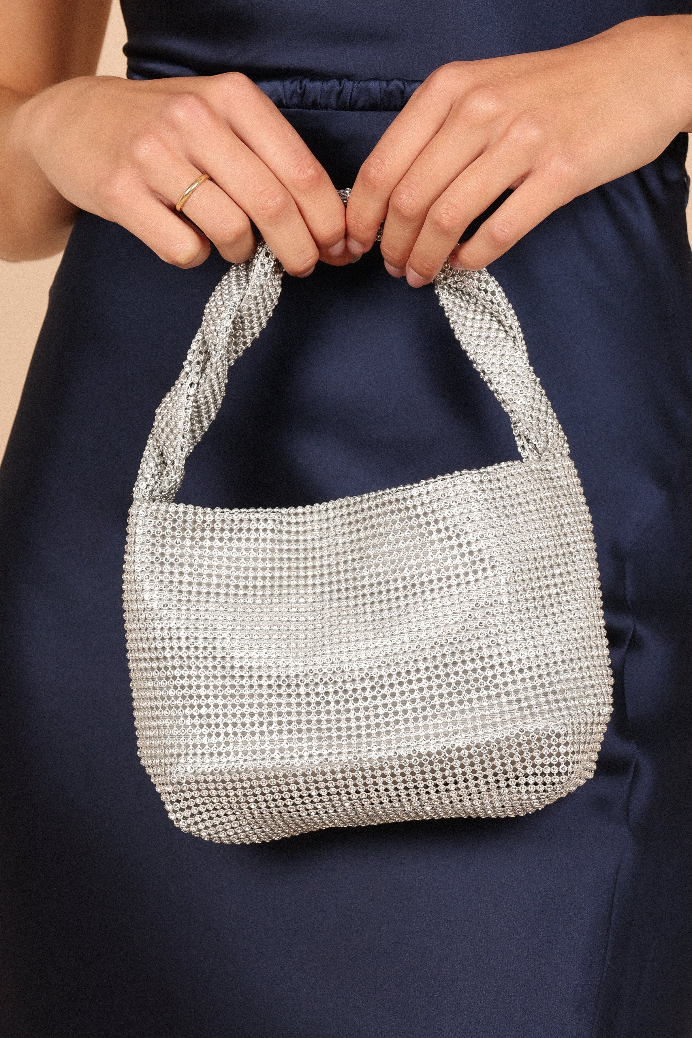 ACCESSORIES @Alle Twist Handle Bag - Silver