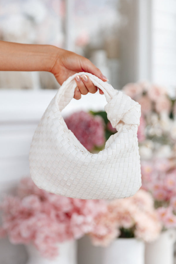 ACCESSORIES @Alma Woven Shoulder Bag - White