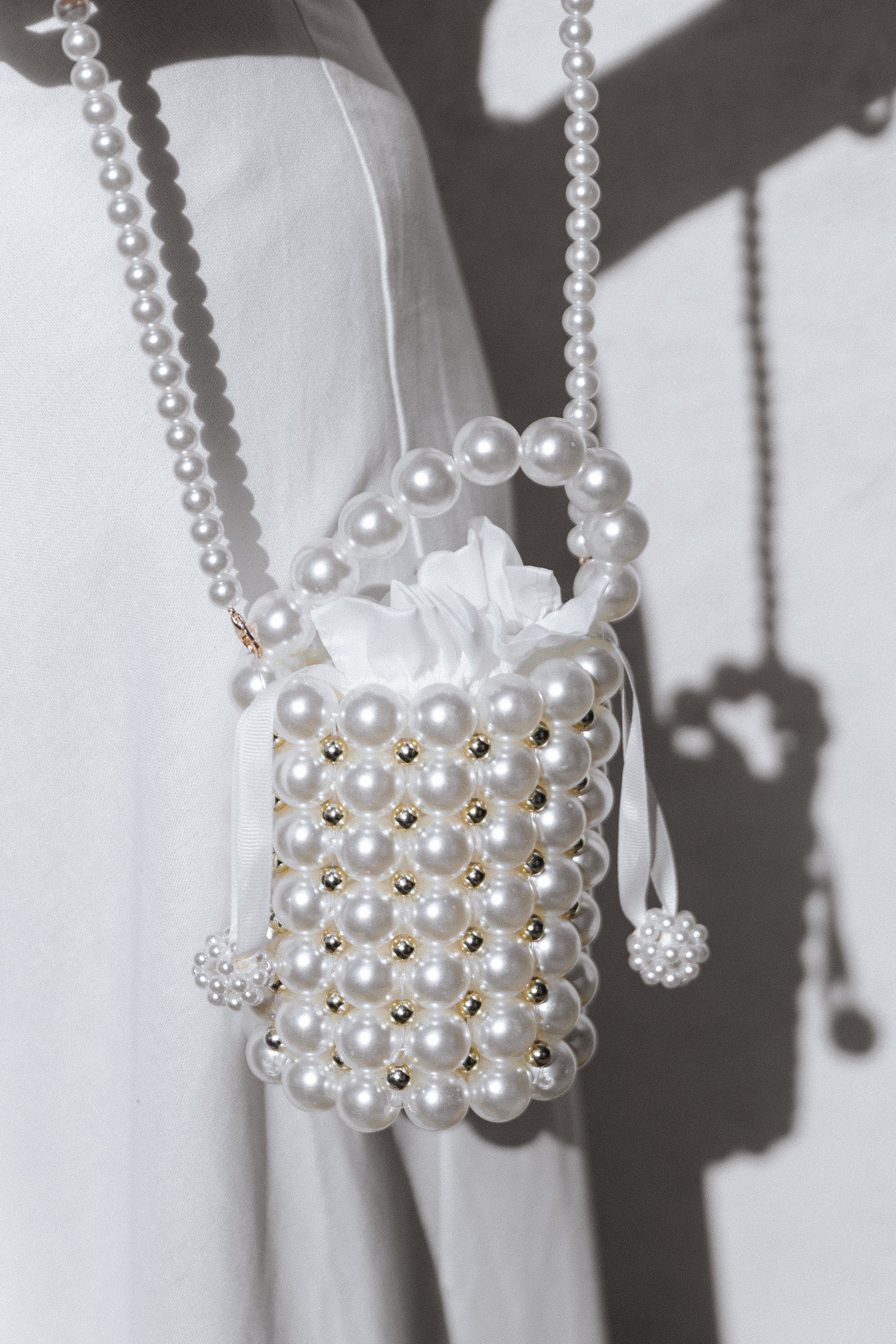 ACCESSORIES @Eleanor Beaded Bag - Pearl
