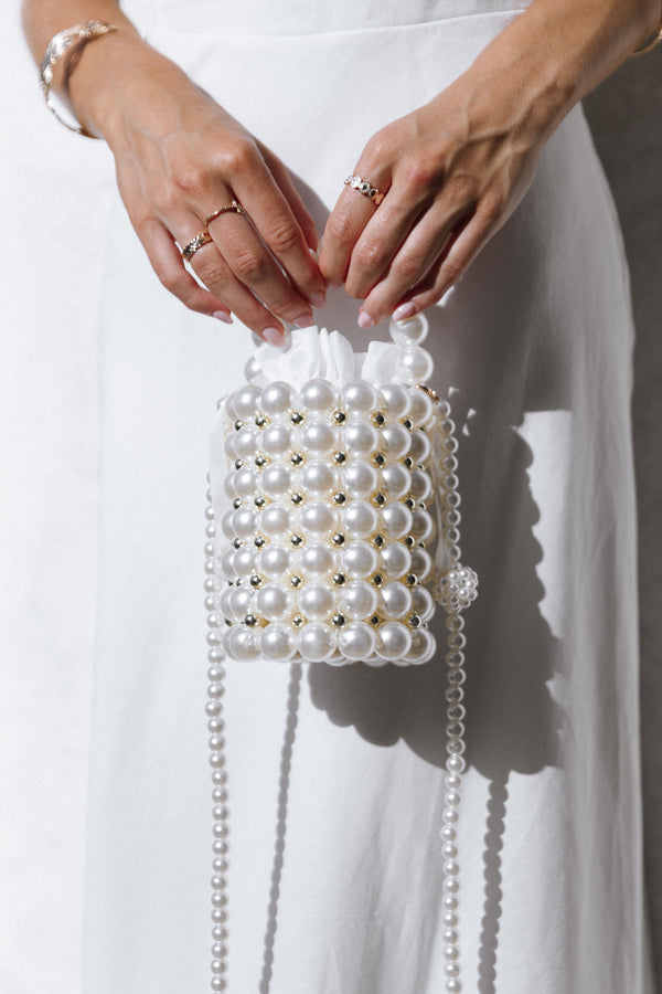 ACCESSORIES @Eleanor Beaded Bag - Pearl