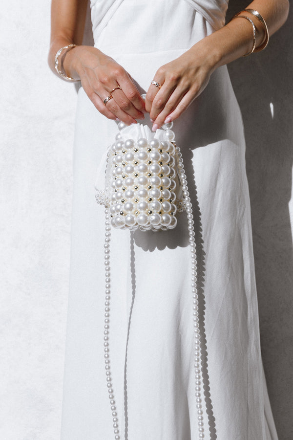 ACCESSORIES @Eleanor Beaded Bag - Pearl