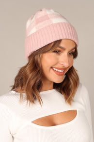 ACCESSORIES @Elena Beanie - Pink Gingham