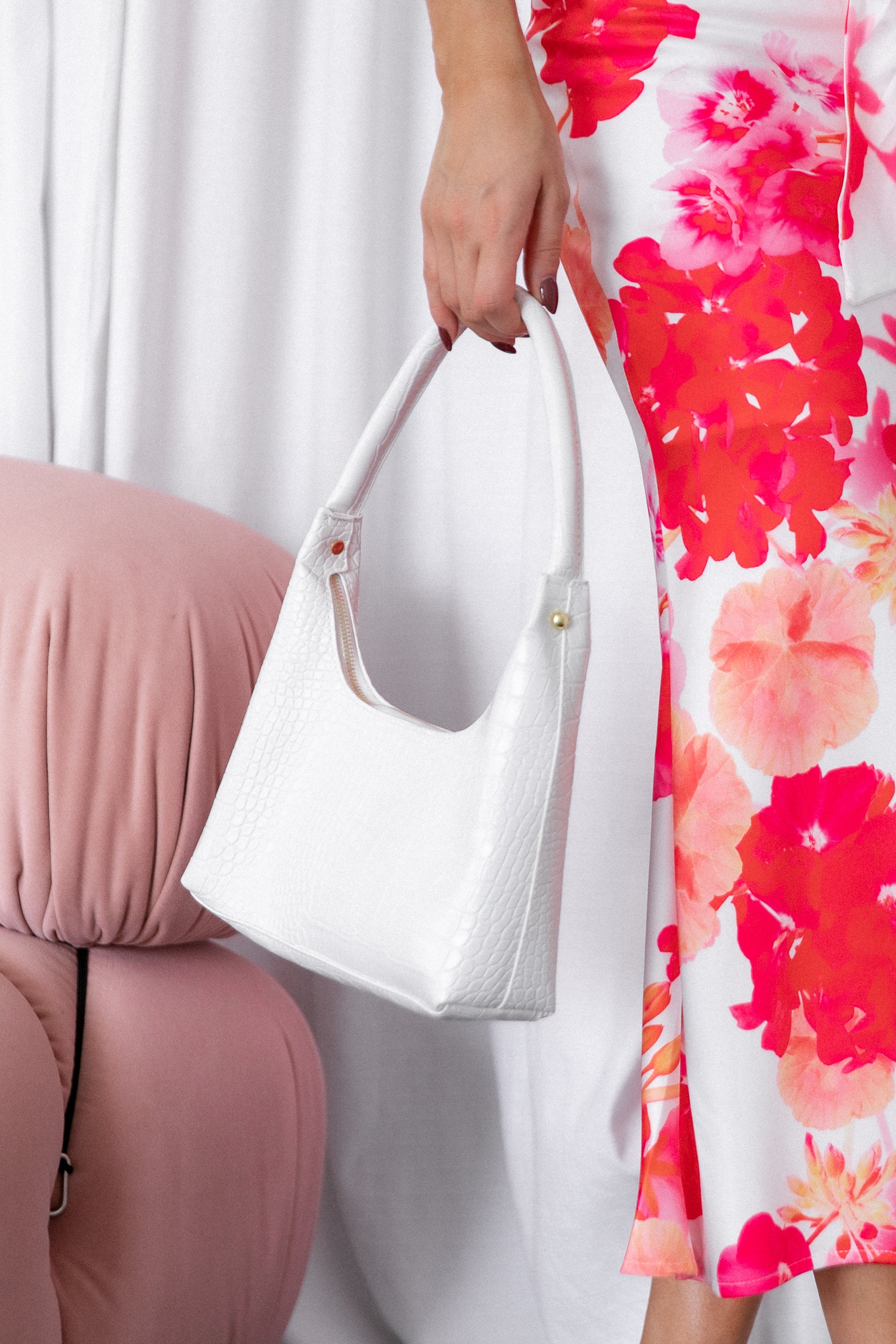 ACCESSORIES @Hunter Shoulder Bag - White Croc