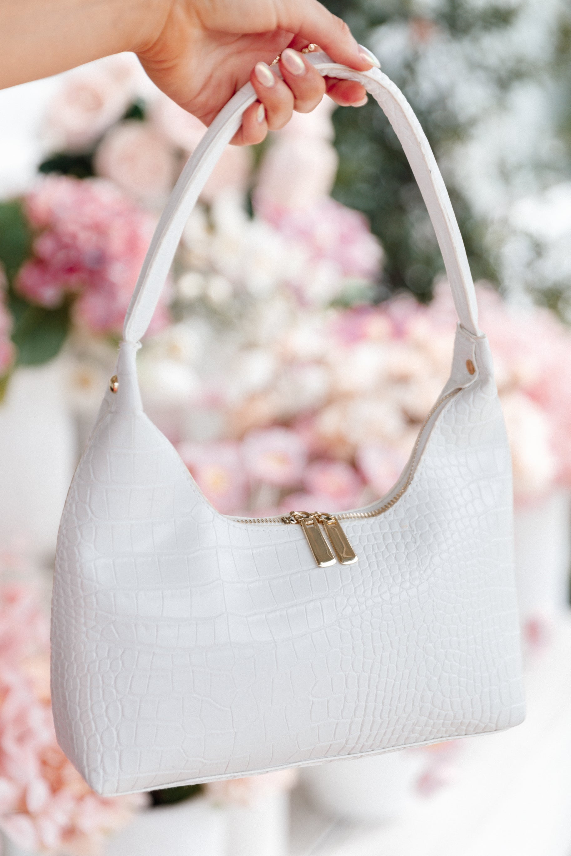 ACCESSORIES Hunter Shoulder Bag - White Croc