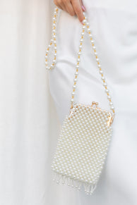 ACCESSORIES @Manon Small Beaded Bag - Pearl
