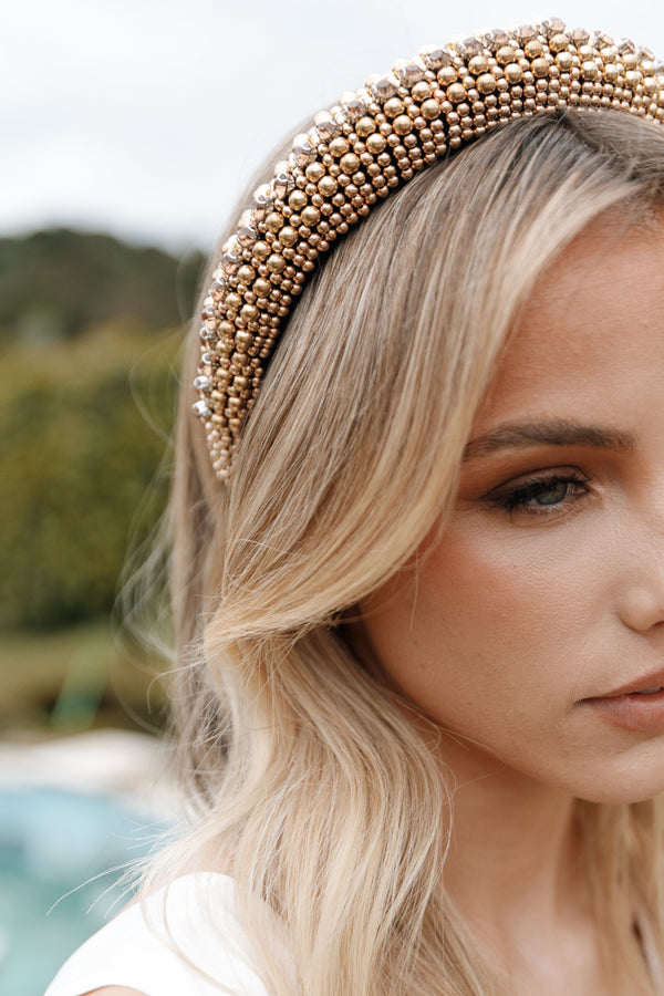 ACCESSORIES @Ryder Studded Headband - Gold