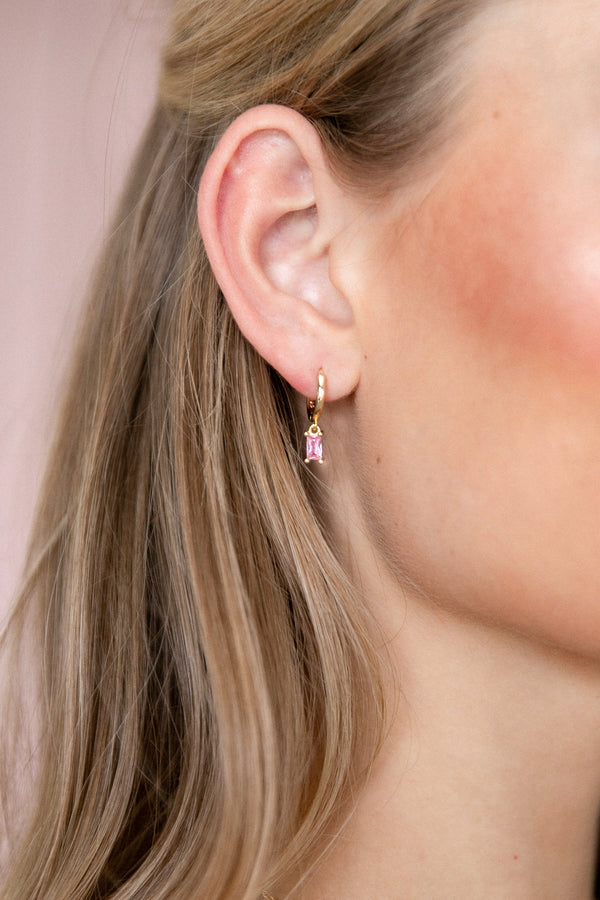 ACCESSORIES Sadie Drop Earrings - Gold/Pink