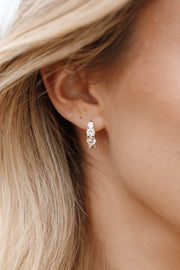 ACCESSORIES @Solstice Stone Hoop Earrings - Gold