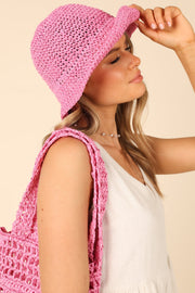 ACCESSORIES @Tallulah Crochet Tote and Hat Set - Pink