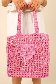 ACCESSORIES @Tallulah Crochet Tote and Hat Set - Pink