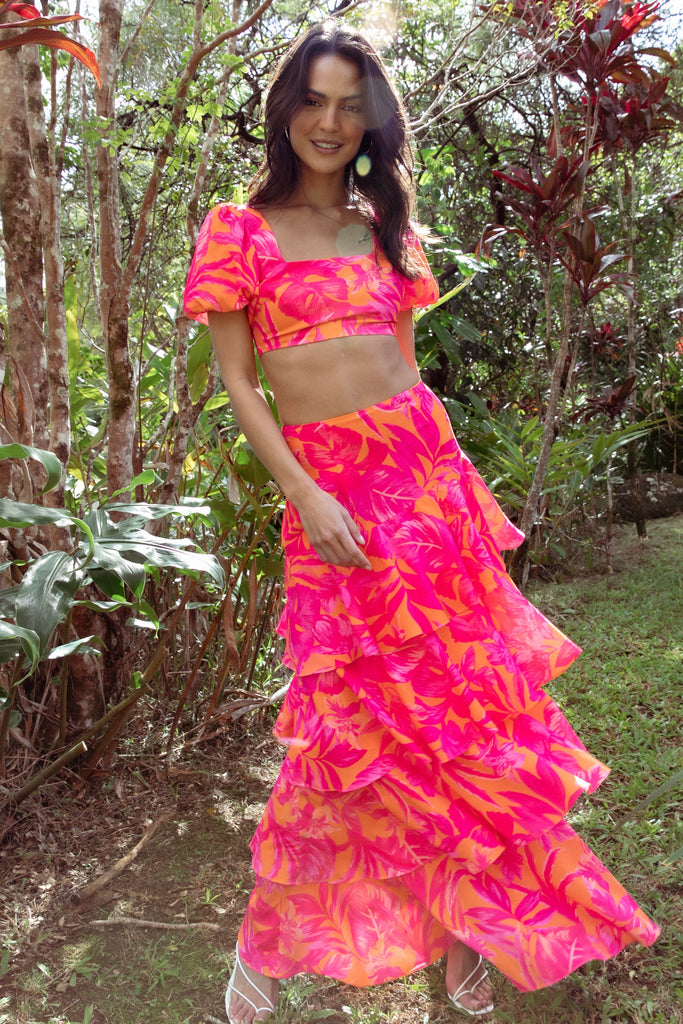 Addison Maxi Skirt - Pink Tropics - Petal & Pup