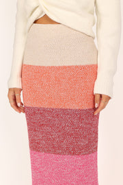 BOTTOMS @Ambrosio Knit Skirt - Pink Stripe (waiting on bulk)