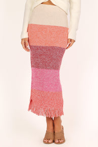 BOTTOMS @Ambrosio Knit Skirt - Pink Stripe (waiting on bulk)