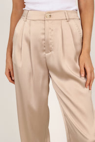 BOTTOMS Andy Satin Jogger Pant - Beige