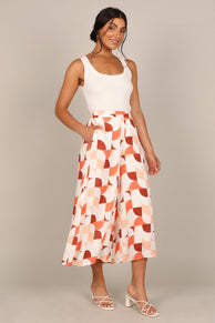 BOTTOMS @Cassandra High Waisted Pants - White Print