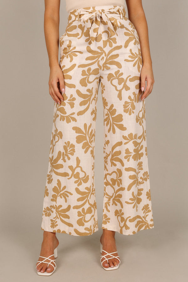 BOTTOMS @Digby High Waisted Pants - Tan Print (waiting on bulk)