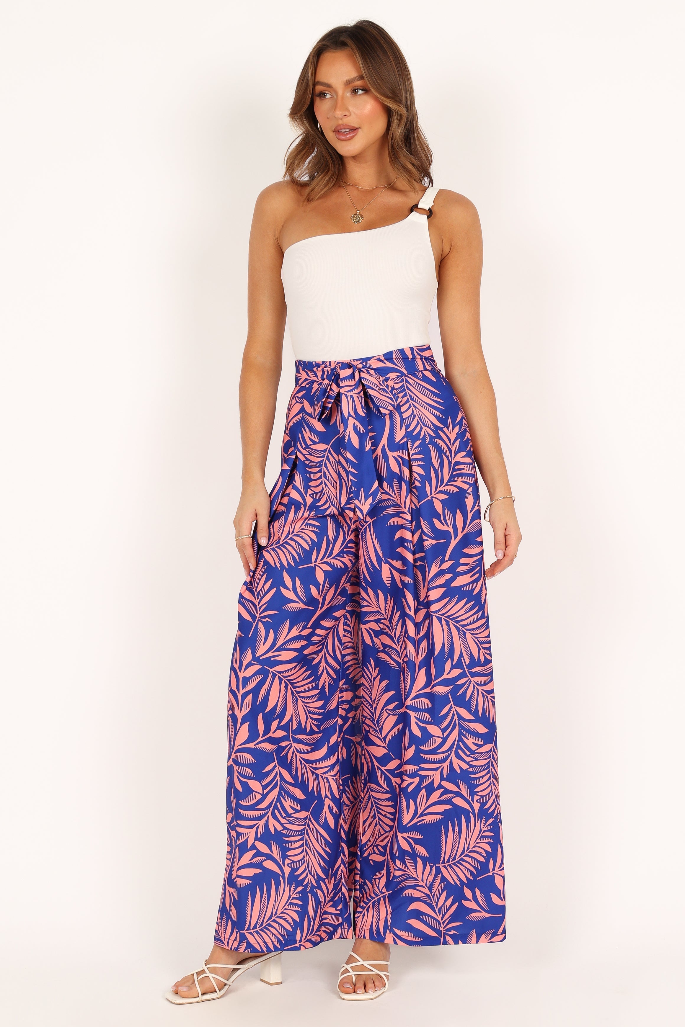 BOTTOMS @Felicity Wide Leg Pant - Blue