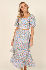 BOTTOMS Fleur Skirt - Blue Floral