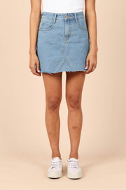 BOTTOMS @Kenny Skirt - Mid Blue Wash