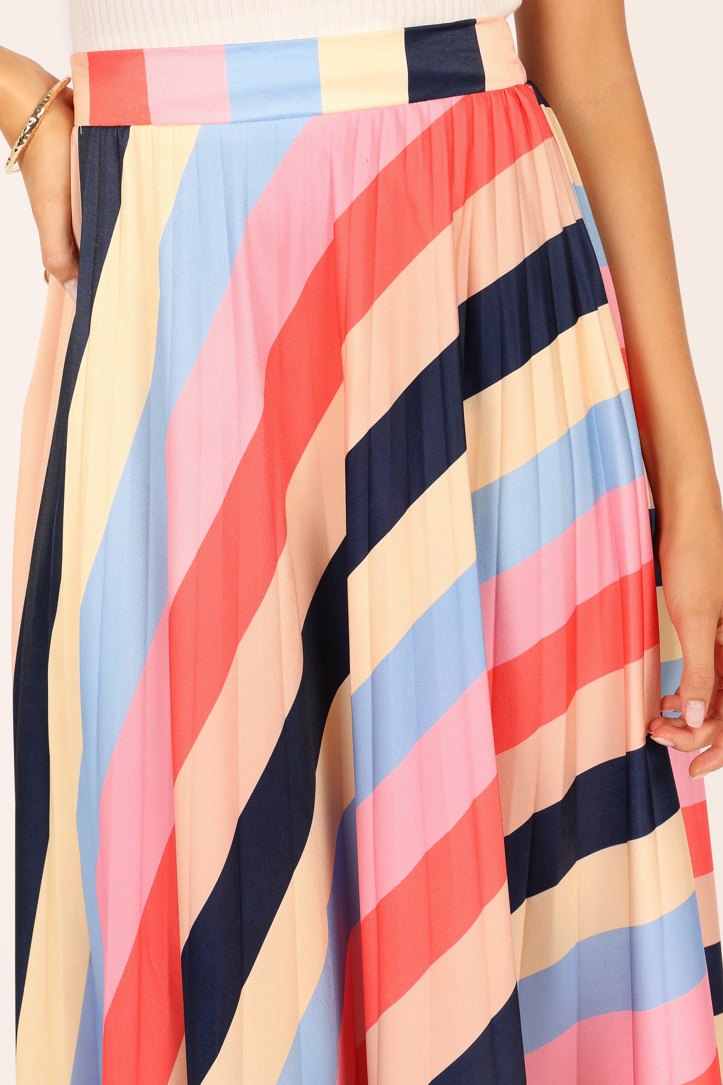 BOTTOMS @Marlow Midi Skirt - Multi Stripe (waiting on bulk)
