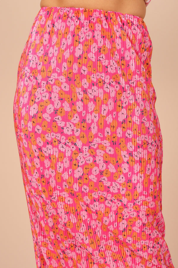 BOTTOMS @Minelli Pleat Midi Skirt - Hot Pink