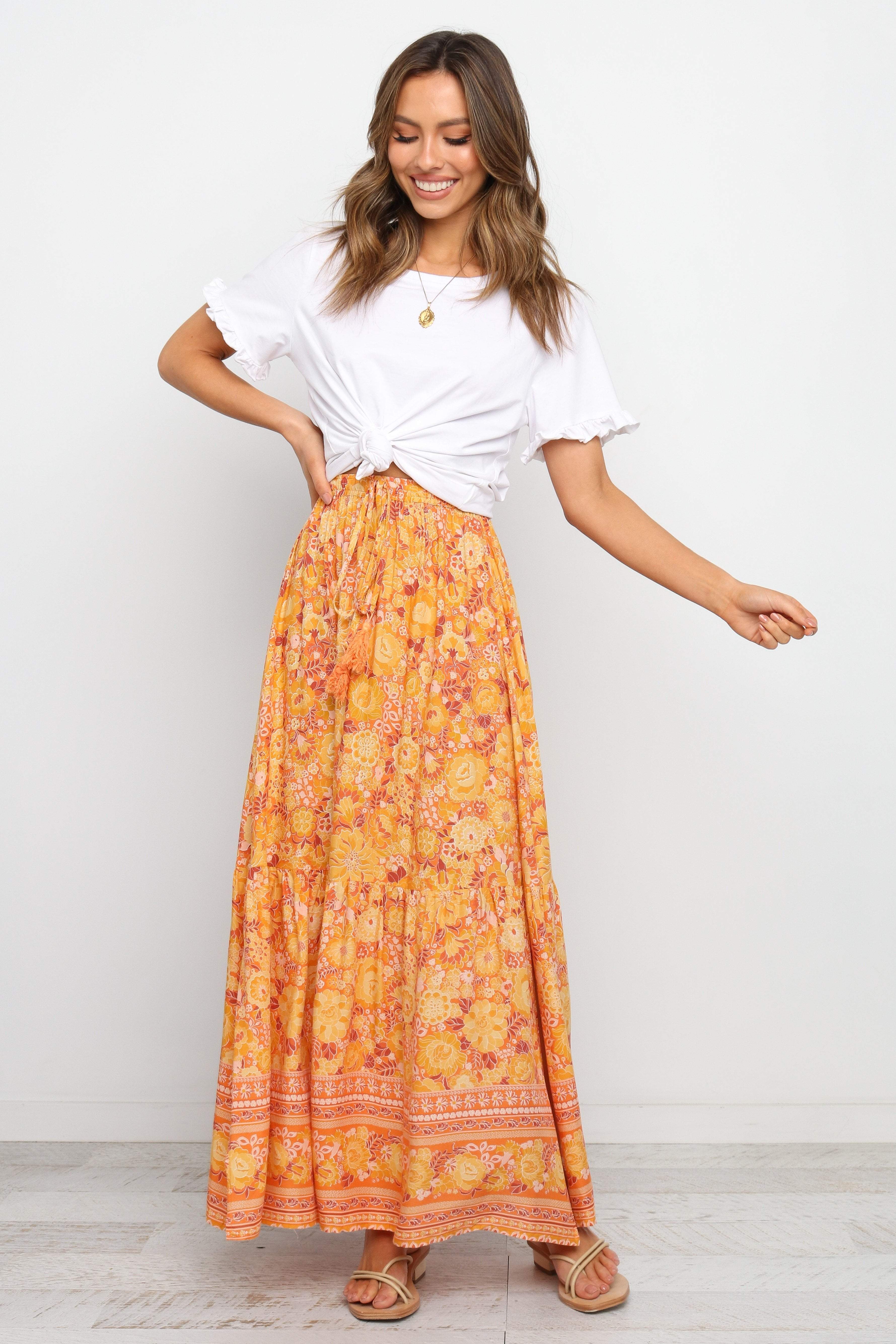 BOTTOMS Nyasa Skirt - Orange
