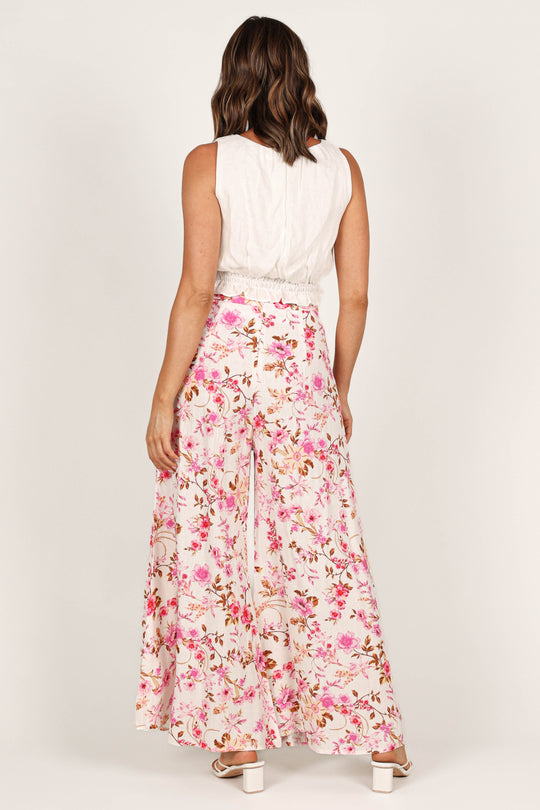 Romy Wide Leg Pant Pink Floral Petal & Pup